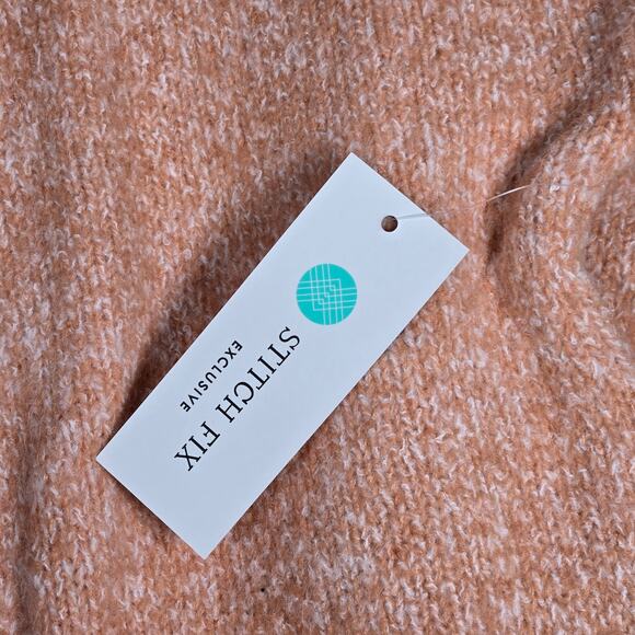 Pink Clover Chunky Cozy Soft Crew Neck Sweater Peach Orange XXL NWT - Picture 4 of 8